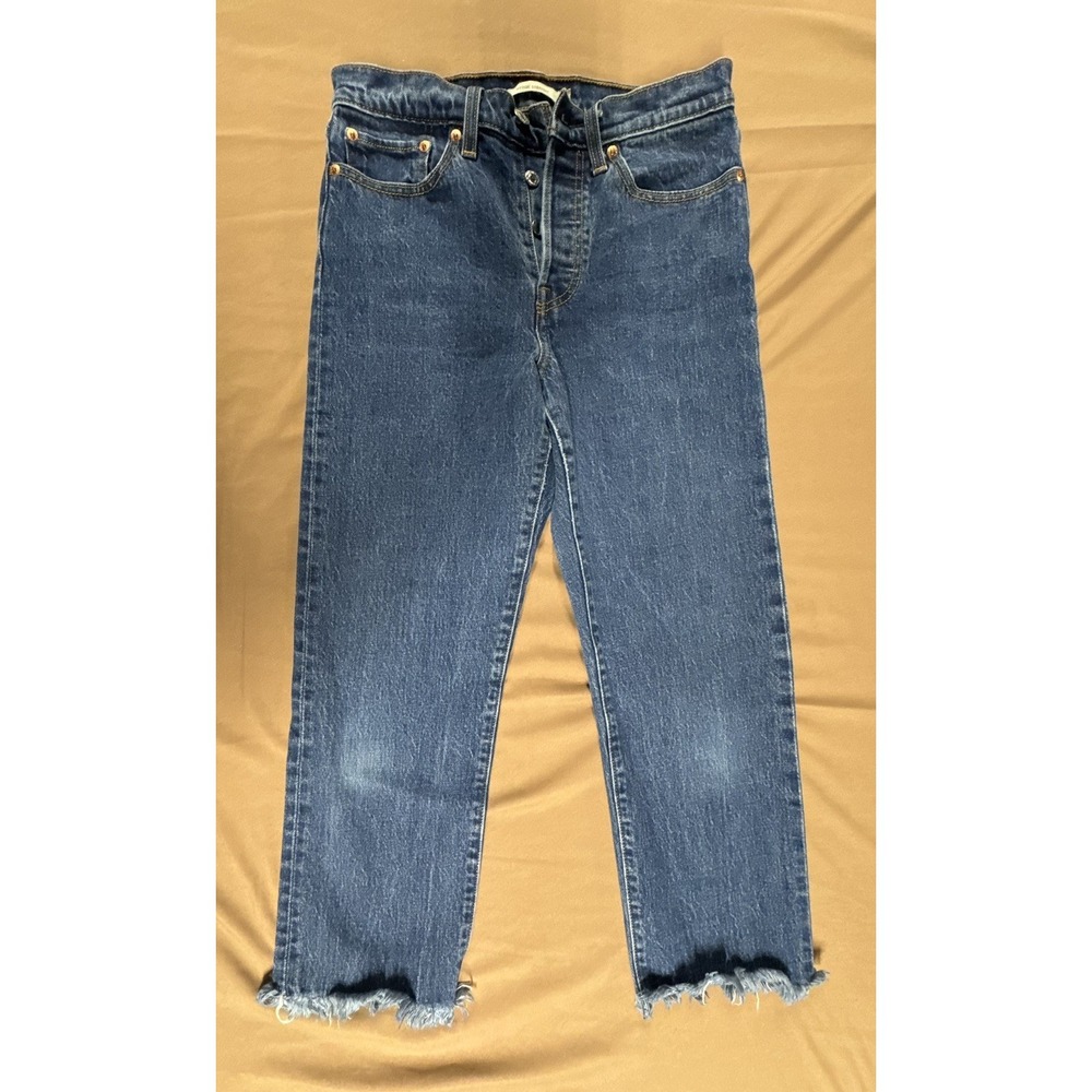 Levi's Wedgie Straight Raw Hem Button Fly Size 27